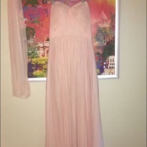 Long Formal Pink Dress - Adjustable Straps